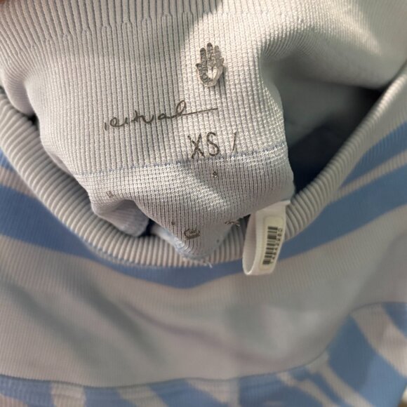 Spiritual Gangster Blue and White Zebra Leggings - Picture 8 of 8